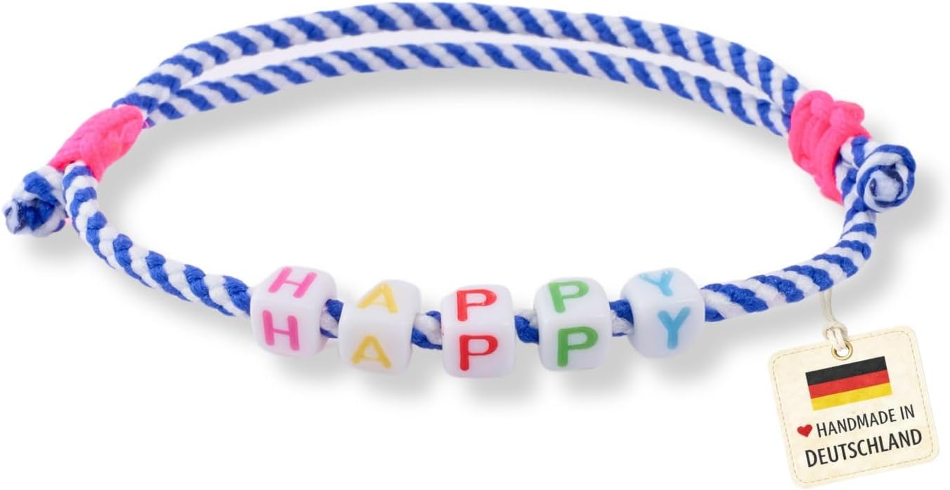 Thumbnail 3 de happymaker Segeltau Armband Damen – Bunter Schmuck mit echter Süßwasserperle, pink neon Knoten, größenverstellbar, wasserfest, handmade