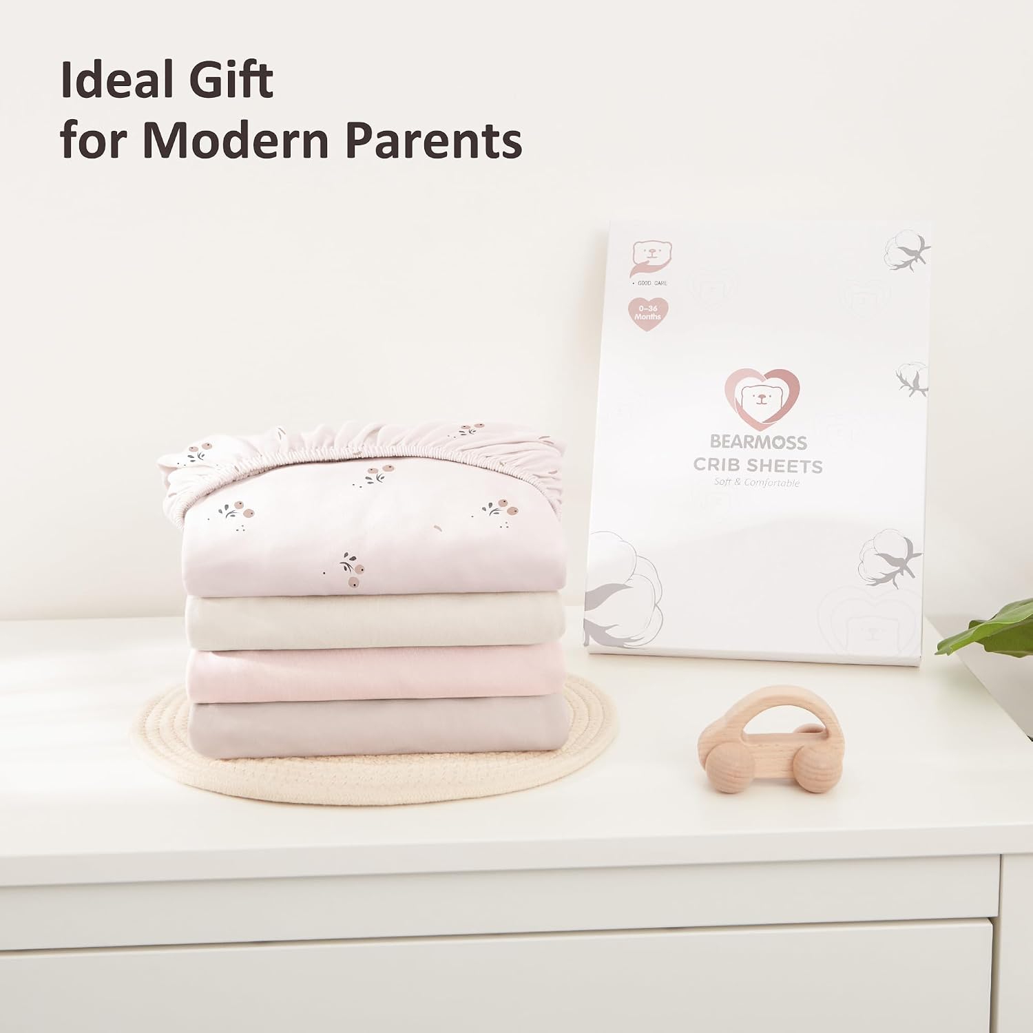 Thumbnail 5 de Bearmoss Next To Me Crib Sheets 85x51 cm — 2 Pack Apricot Powder