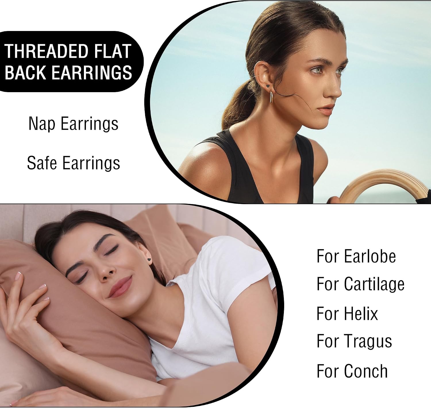Detalle 2 de ZDE Flat Back Stud Earrings, 5mm