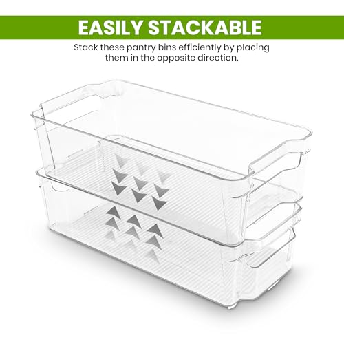 Thumbnail 6 de KICHLY Stackable Fridge Organisers – 8 Clear BPA-Free Storage Boxes with Handles