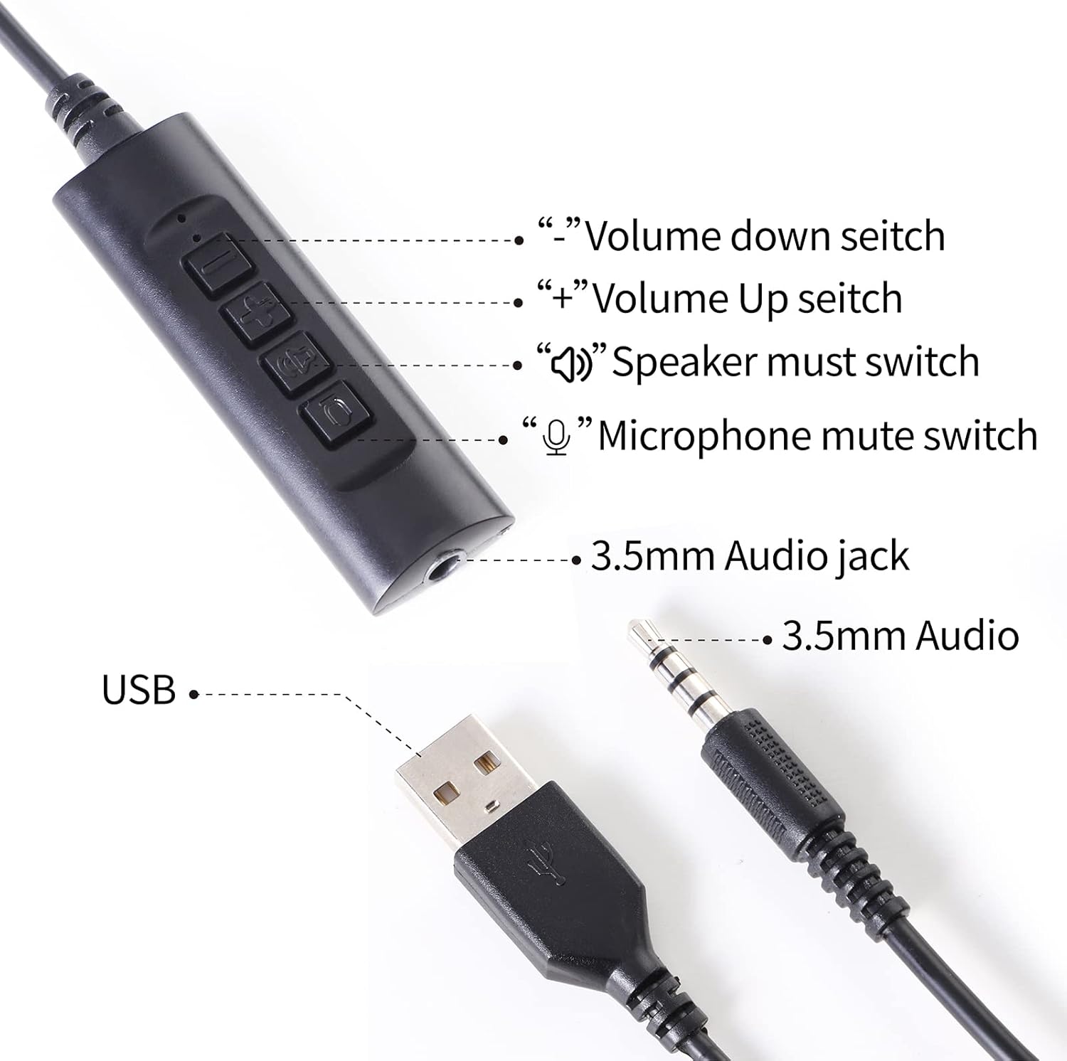 Detalle 2 de USB Headset with Microphone Noise Cancelling
