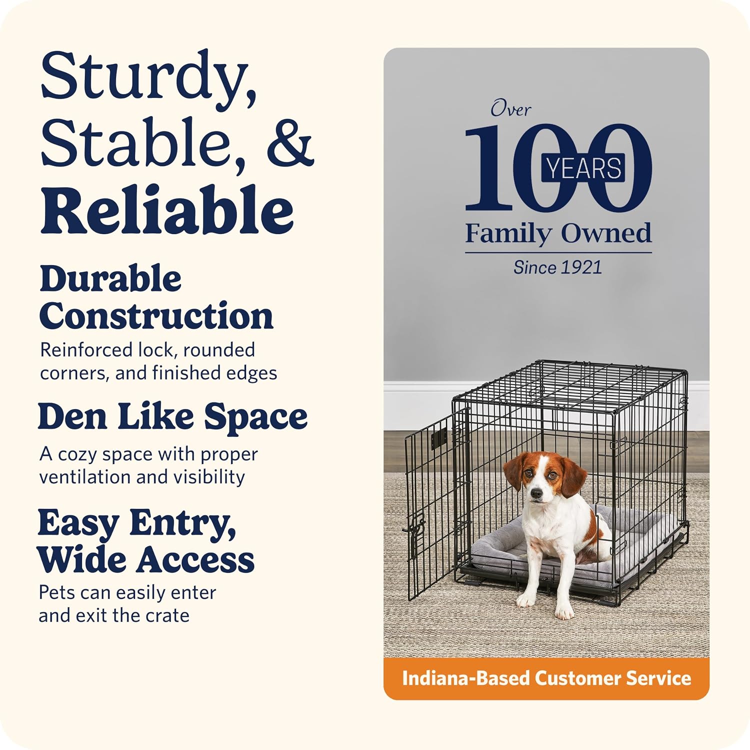 Detalle de MidWest Homes for Pets Gabbia metallica Life Stages per cani piccola taglia, pieghevole, 1 porta, 60,96 cm x 45,72 cm x 48,26 cm – modello 1624