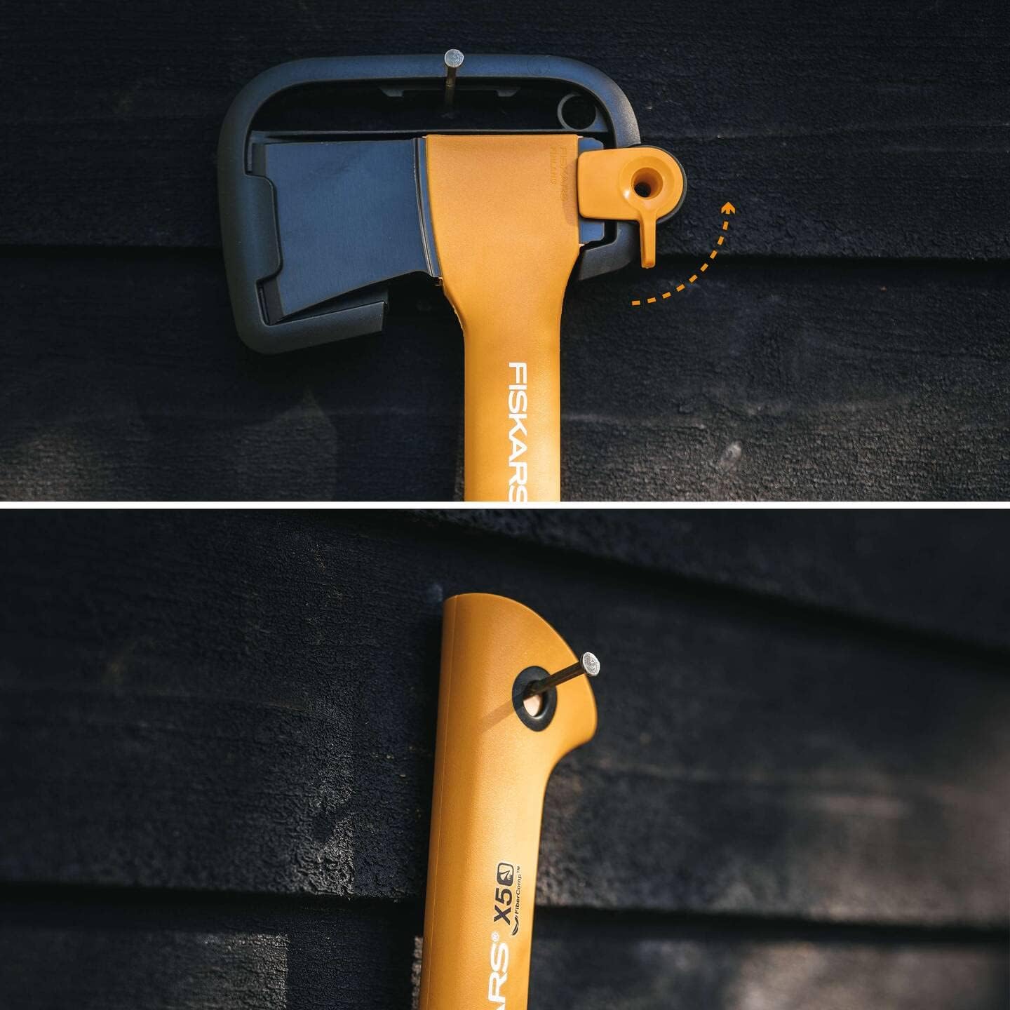 Thumbnail 5 de Fiskars Kaminofen-Set Freizeitbeil X5-XXS, 23 cm inkl. Xsharp Schärfer, Universalmesser K40 und Köcher