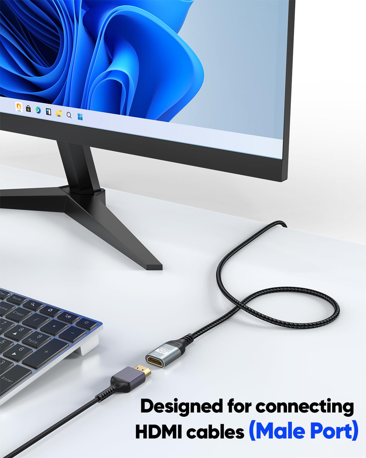 Thumbnail 1 de ZeniKon 4K HDMI Extender Cable 3FT 2-Pack: Flexible, High-Speed HDMI Extension for Gaming and Streaming