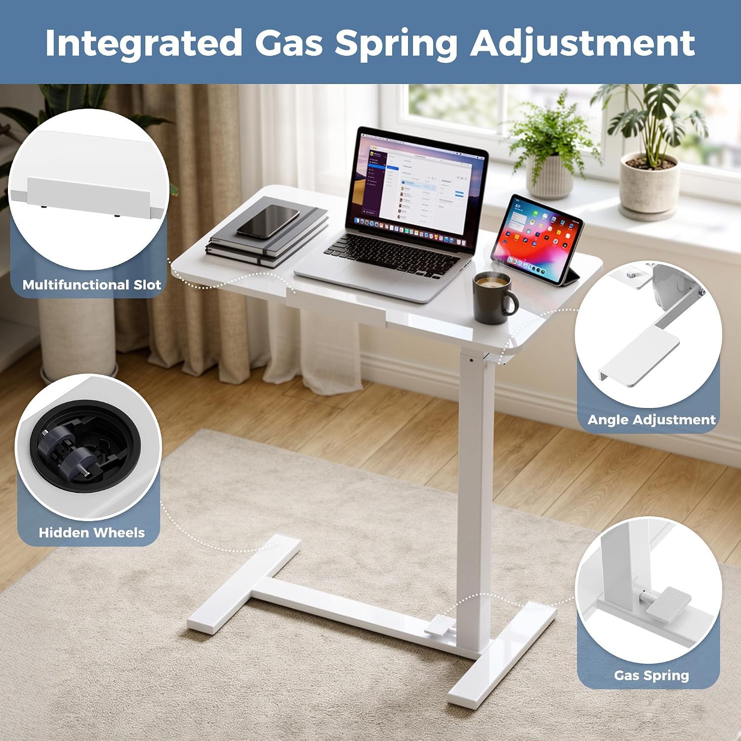 Detalle de DUMOS Overbed Table, 20 lb Capacity