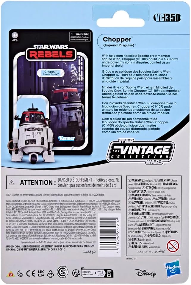 Detalle de Hasbro Star Wars The Vintage Collection, Chopper (travestimento imperiale) – action figure 9,5 cm
