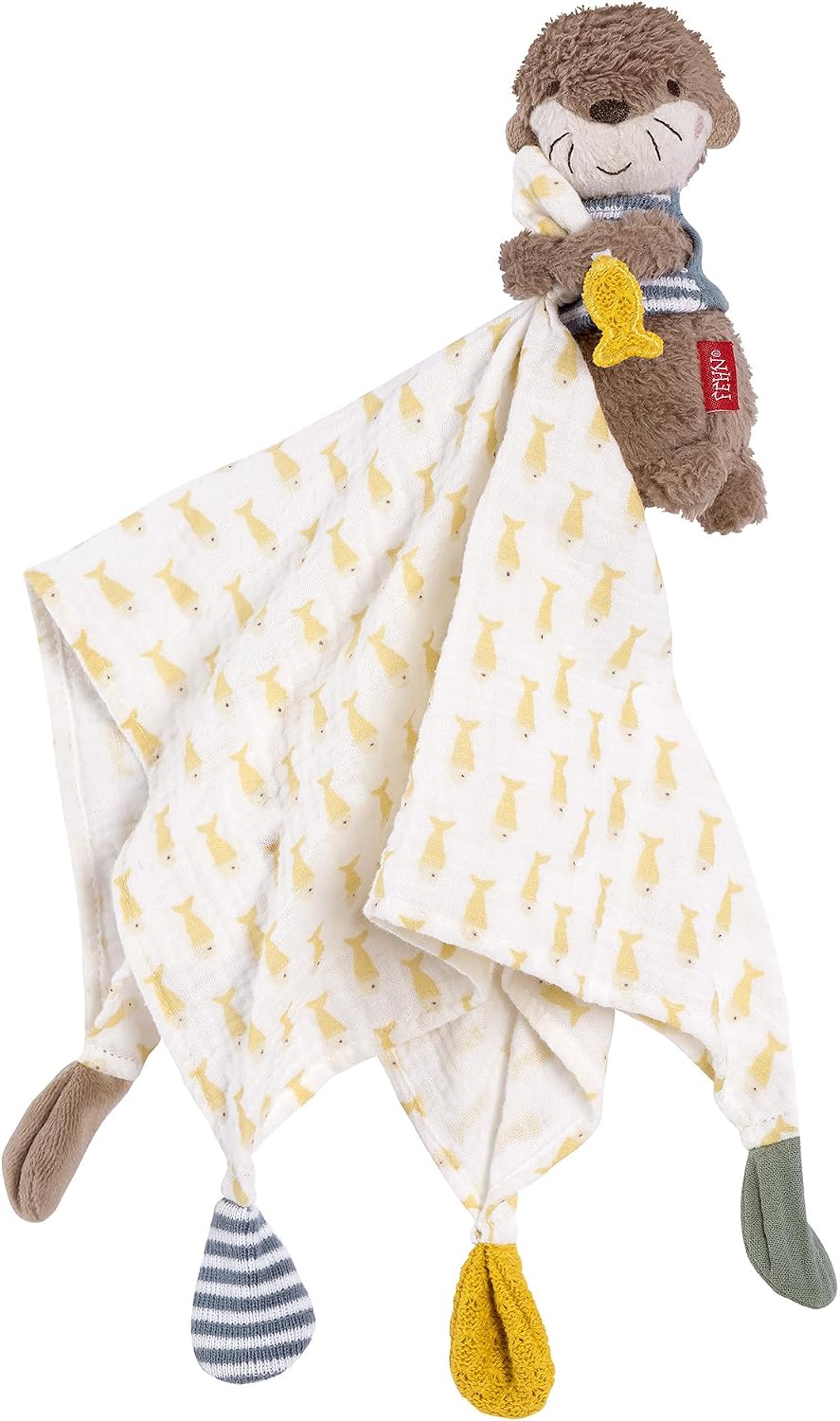 Fehn Musselin-Schmusetuch Otter – Coccole e Compagno di sonno per neonati e bambini