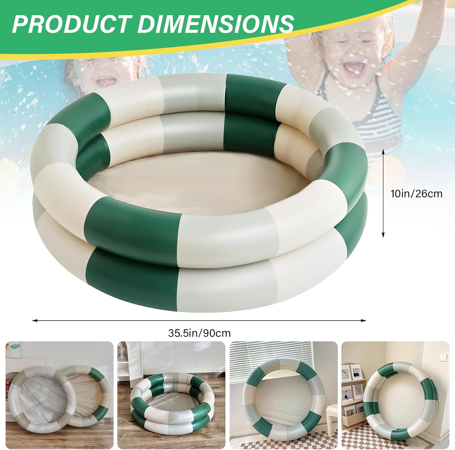 Detalle 2 de Aufblasbares Schwimmbecken 90 cm aus PVC – Planschbecken in Blütenform für Kinder (3–10 Jahre)