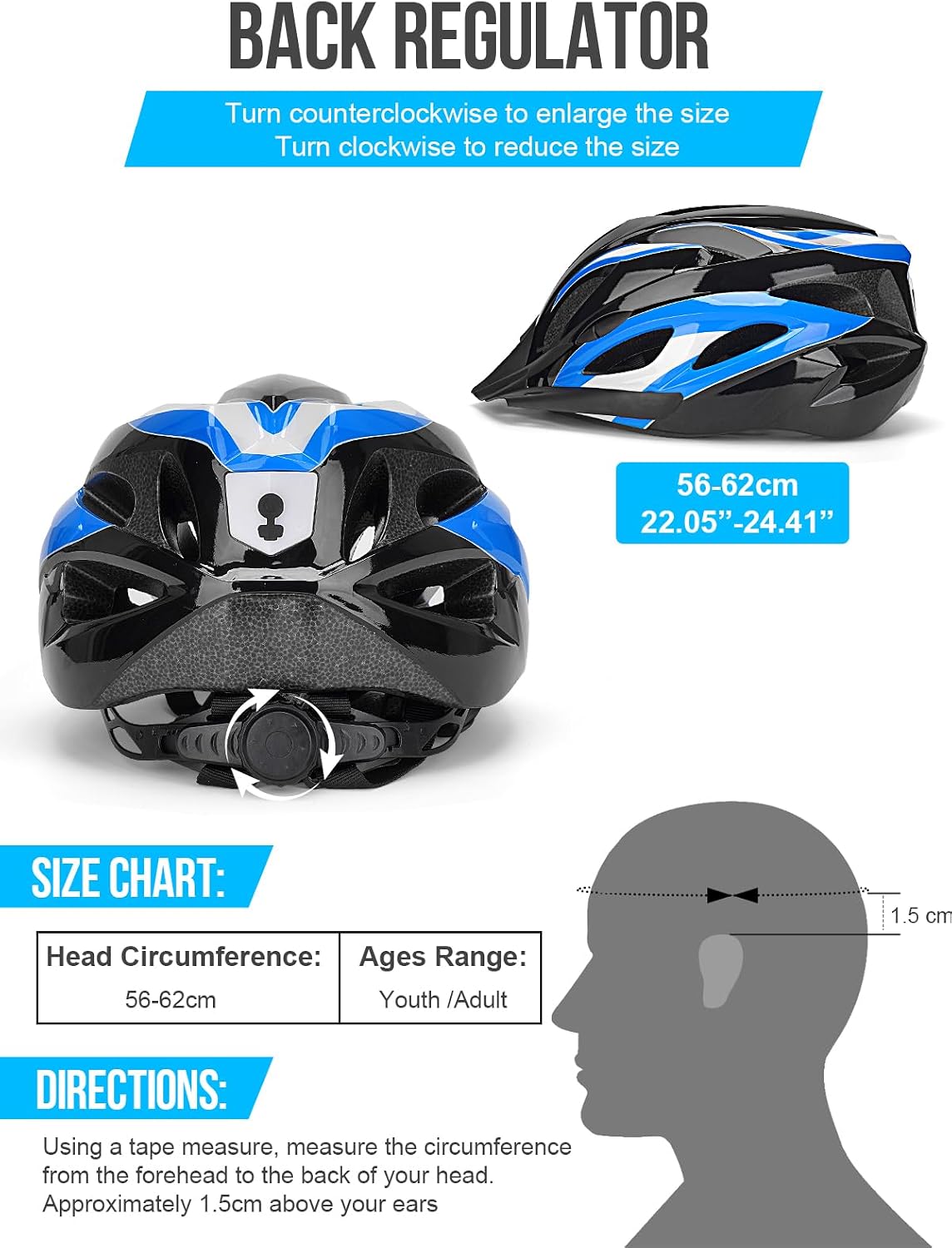 Detalle de Fahrradhelm Erwachsene mit Licht – Cityhelm Urban Verstellbarer Unisex 57–62 cm