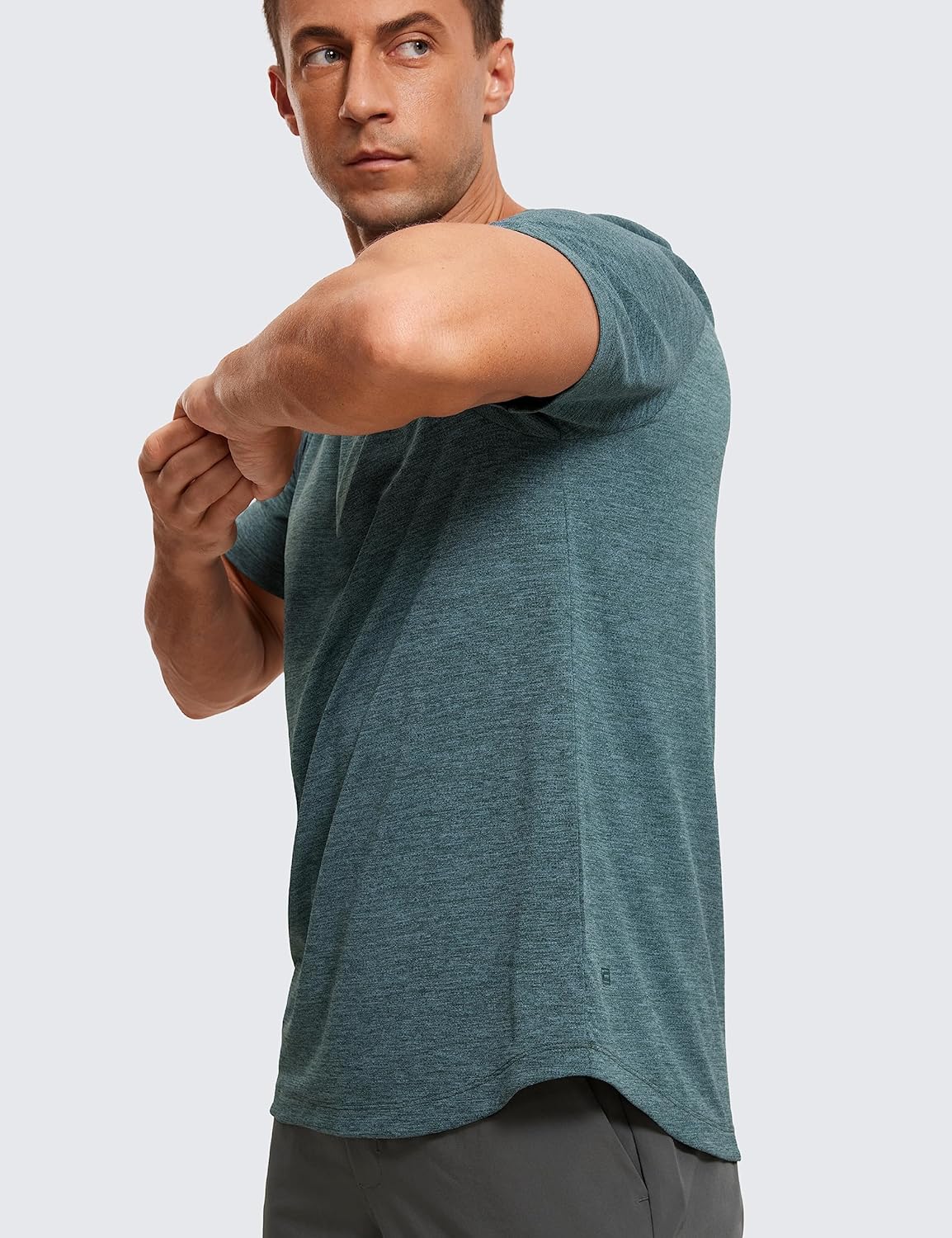 Detalle de CRZ YOGA T-Shirt da Uomo Leggera a Maniche Corte con Dritto taglio e Girocollo | Allenamento e Quick-Dry
