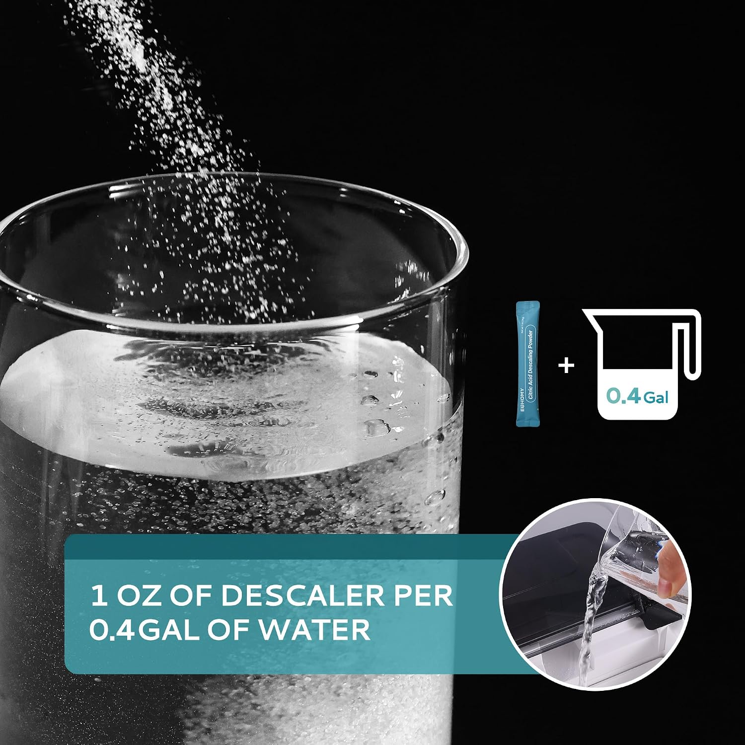 Detalle 2 de EUHOMY IMCP-P4 Ice Maker Cleaner & Descaler, 4 Individually Packed Uses