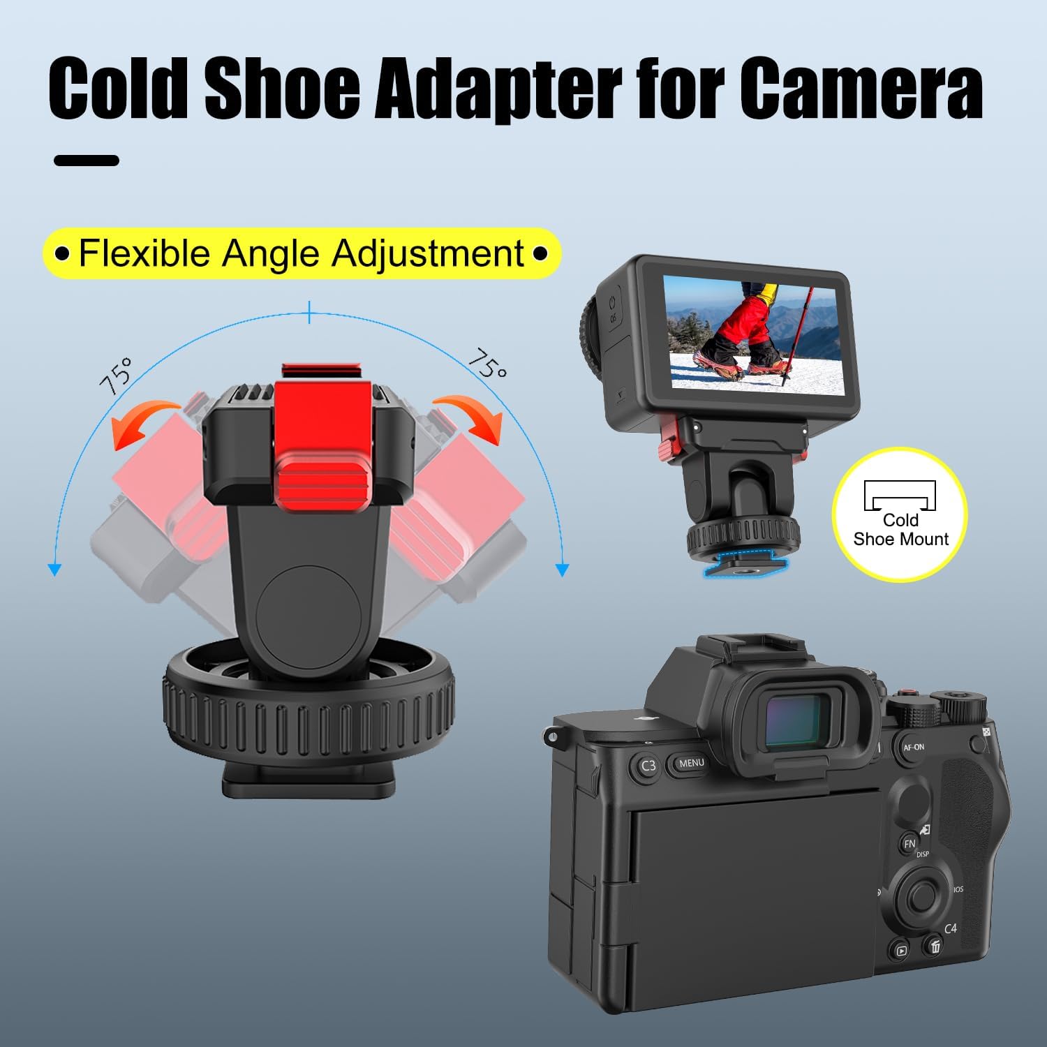 Thumbnail 2 de Cold Shoe Adapter Magnetic Quick Mount 150° Tilt
