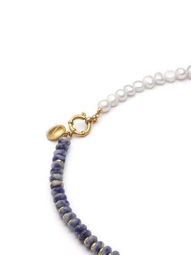 Thumbnail 2 de SINGULARU Collar Mujer Índigo Pearl Acero Baño Oro