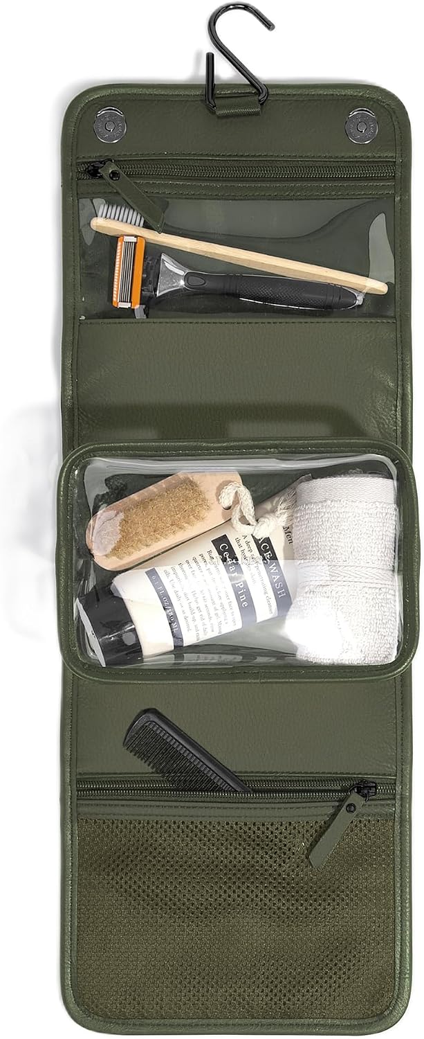 Thumbnail 4 de Stackers Fluted Black Small Hanging Washbag with hook and zipped compartments