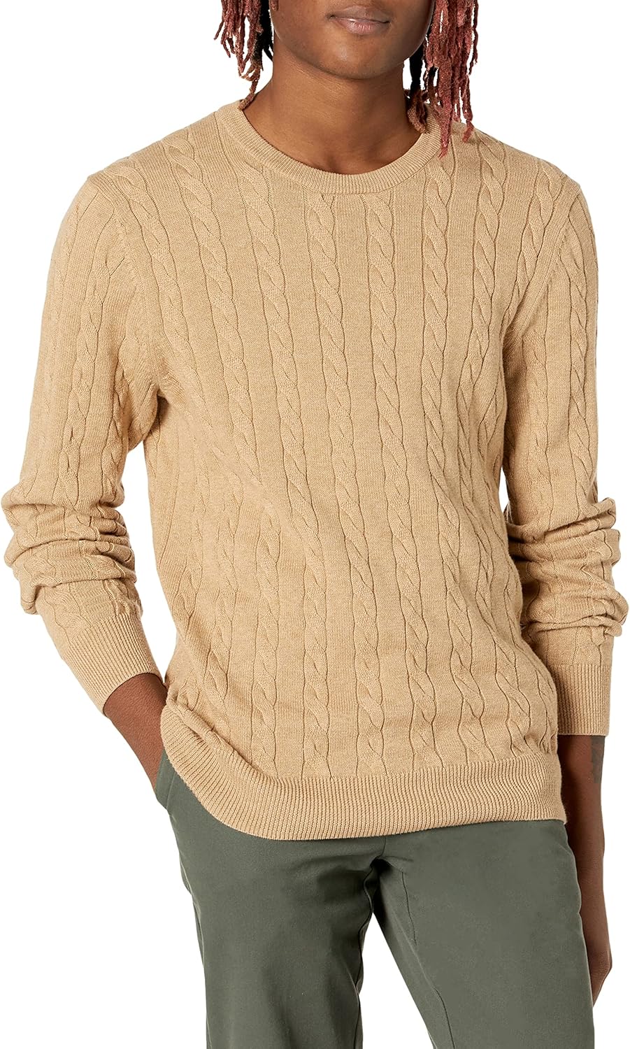 Thumbnail 6 de Amazon Essentials Herren Baumwoll-Pullover mit Rundhalsausschnitt und Zopfmuster – Normalpassform, 100% Baumwolle