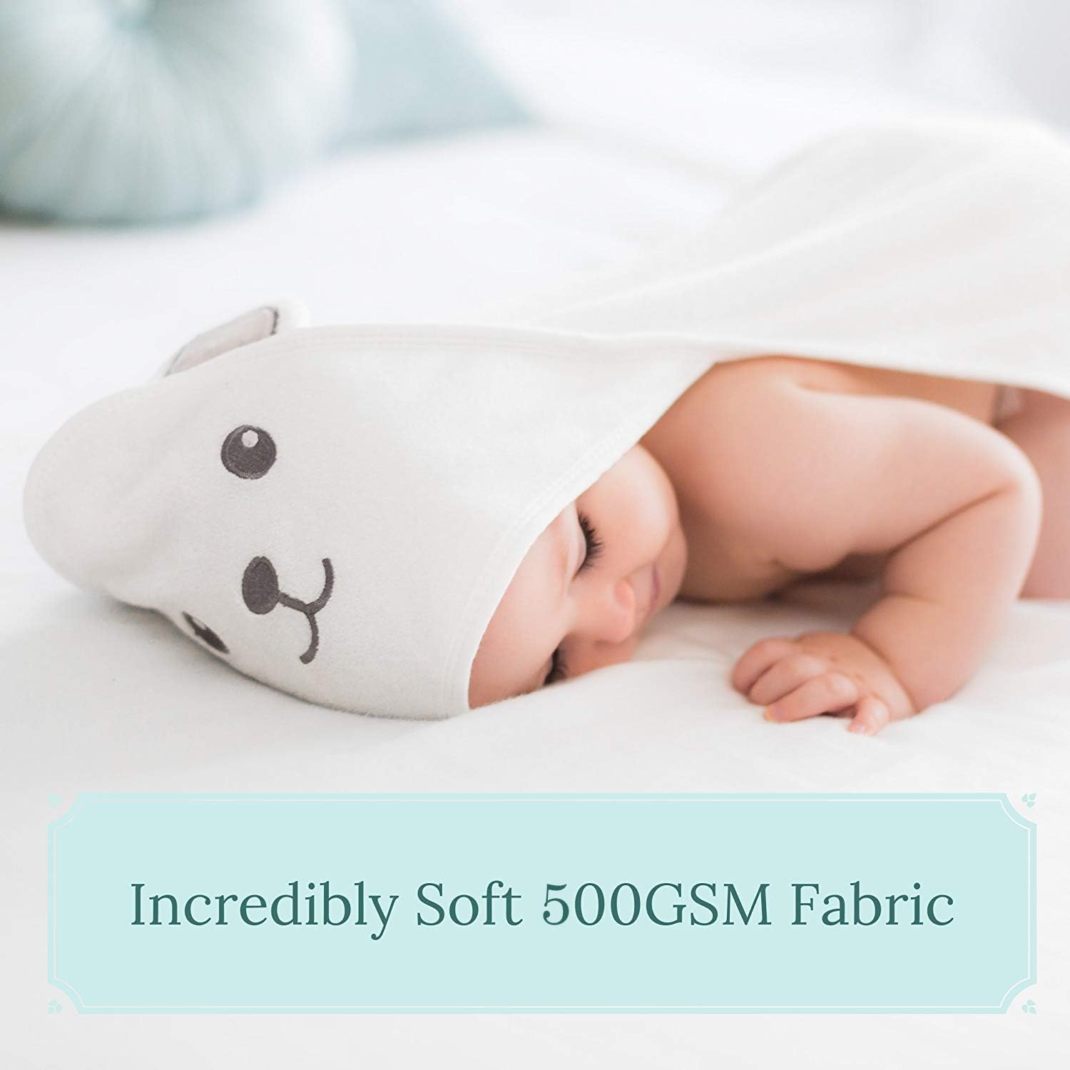 Detalle 2 de HIPHOP PANDA Bear Hooded Baby Towel, 2-Layer 500 GSM Rayon from Bamboo
