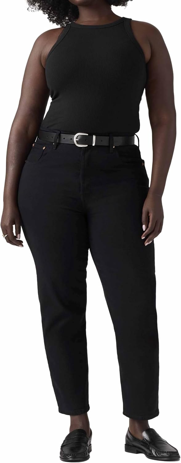 Detalle de Levi's 501 Crop Vaqueros para Mujer en Black Sprout, 26W / 26L