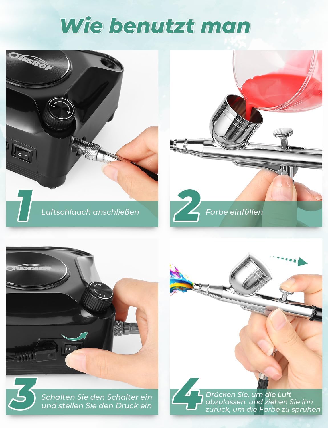 Thumbnail 4 de Oasser Airbrush Set 36 PSI
