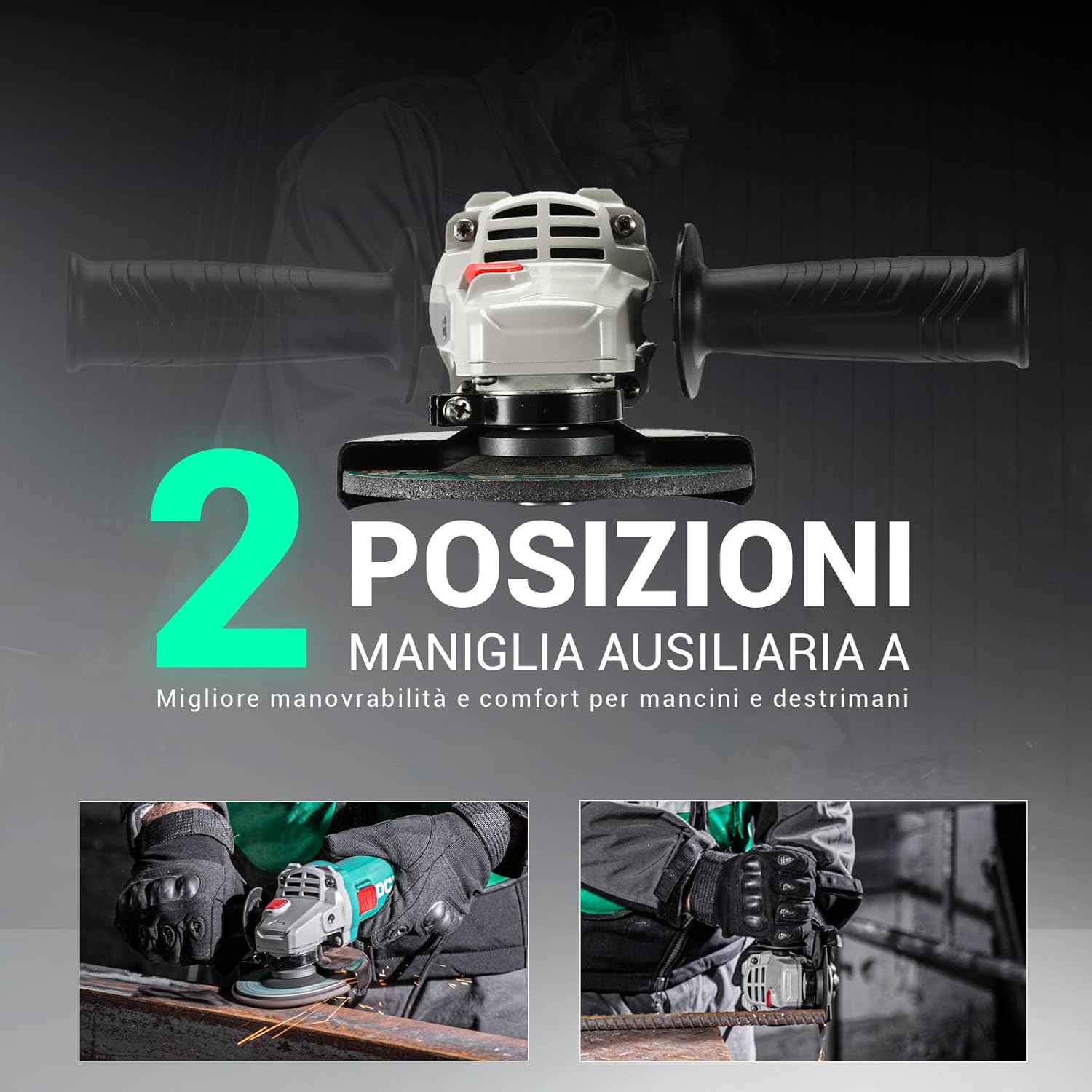 Thumbnail 4 de DCA Smerigliatrice Angolare 860W 125 mm 11.800 giri/min – corpo ultra-sottile da 1,6 kg con attacco M14