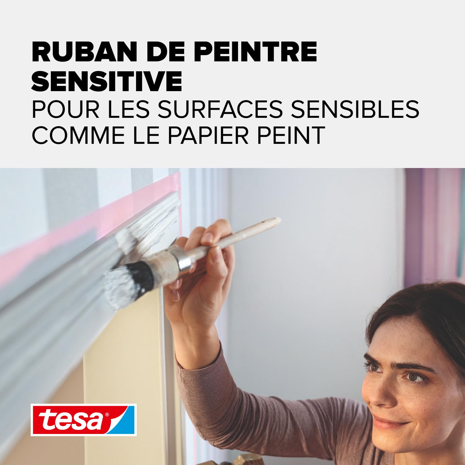 Detalle 2 de tesa Ruban de masquage fin pour collage précis – 2 x 25 m / 25 mm – rose