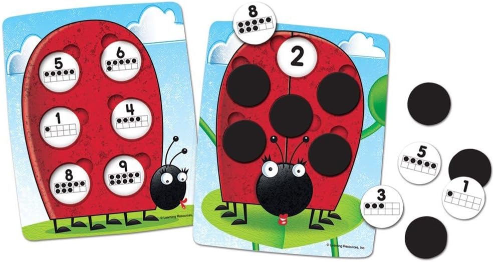 Thumbnail 1 de Learning Resources 10 on the spot telspel met dubbelzijdige kaarten en 72 stippen