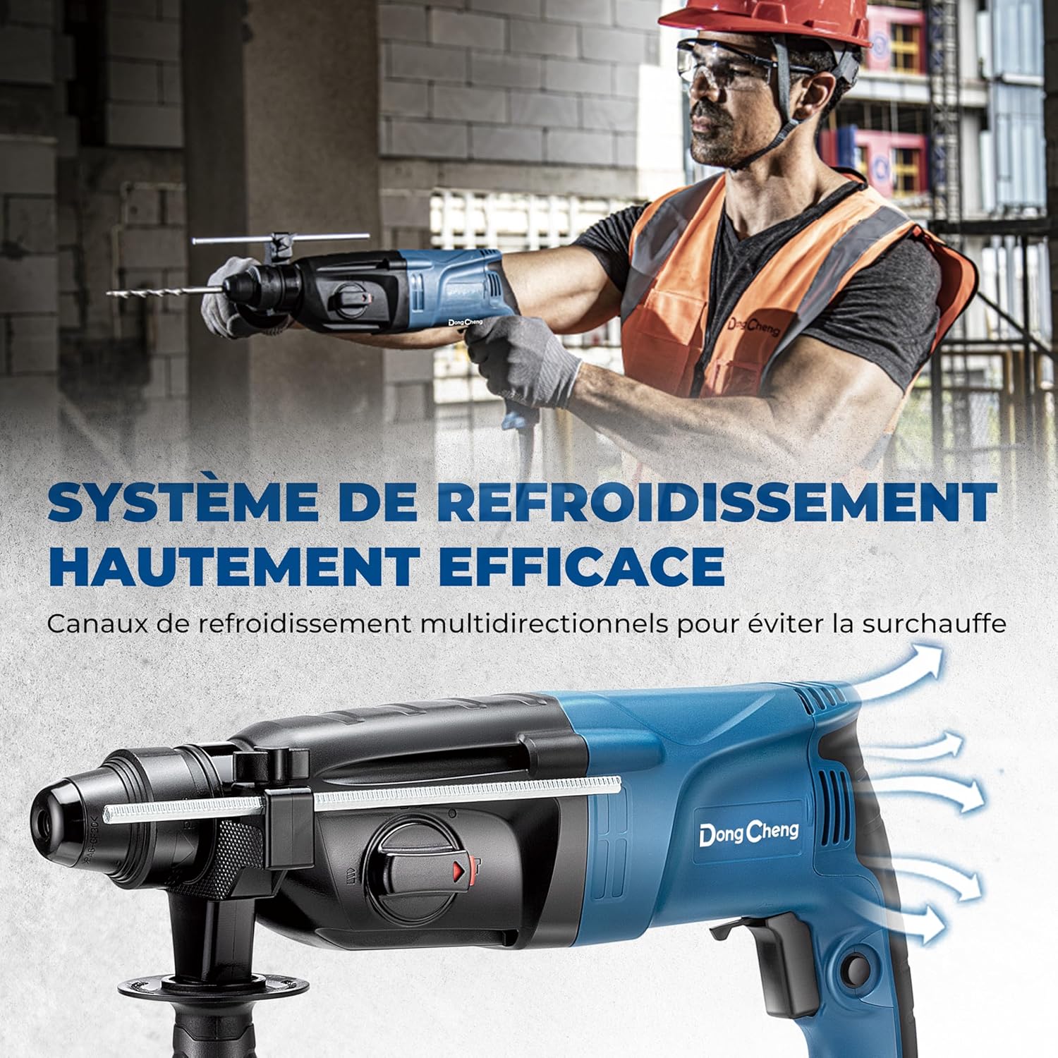 Thumbnail 5 de DongCheng marteau perforateur 800W – 4 en 1 avec énergie d'impact 2,8 J et SDS-Plus