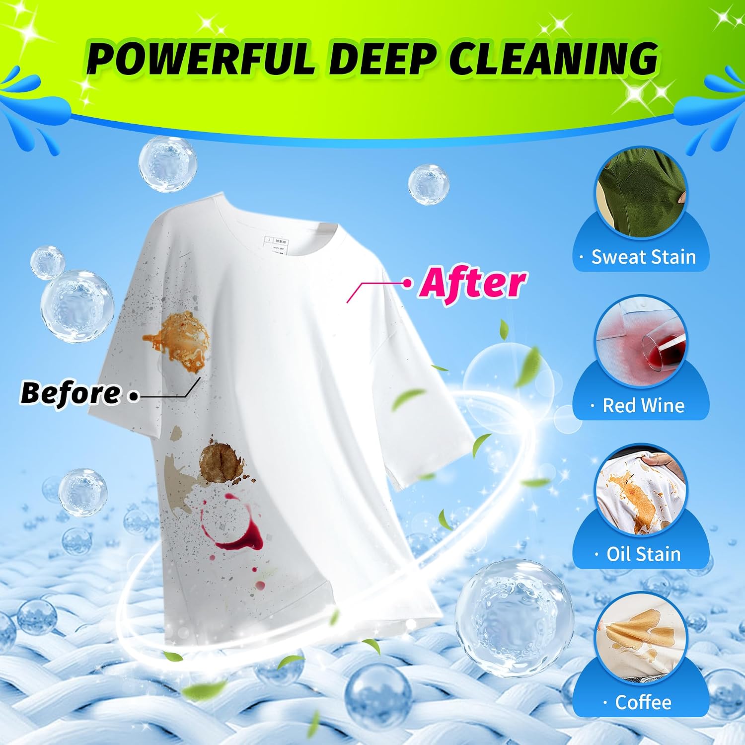 Thumbnail 4 de HOMERHYME HR-30DS100ST-U Laundry Detergent Sheets, 100 Sheets, Unscented