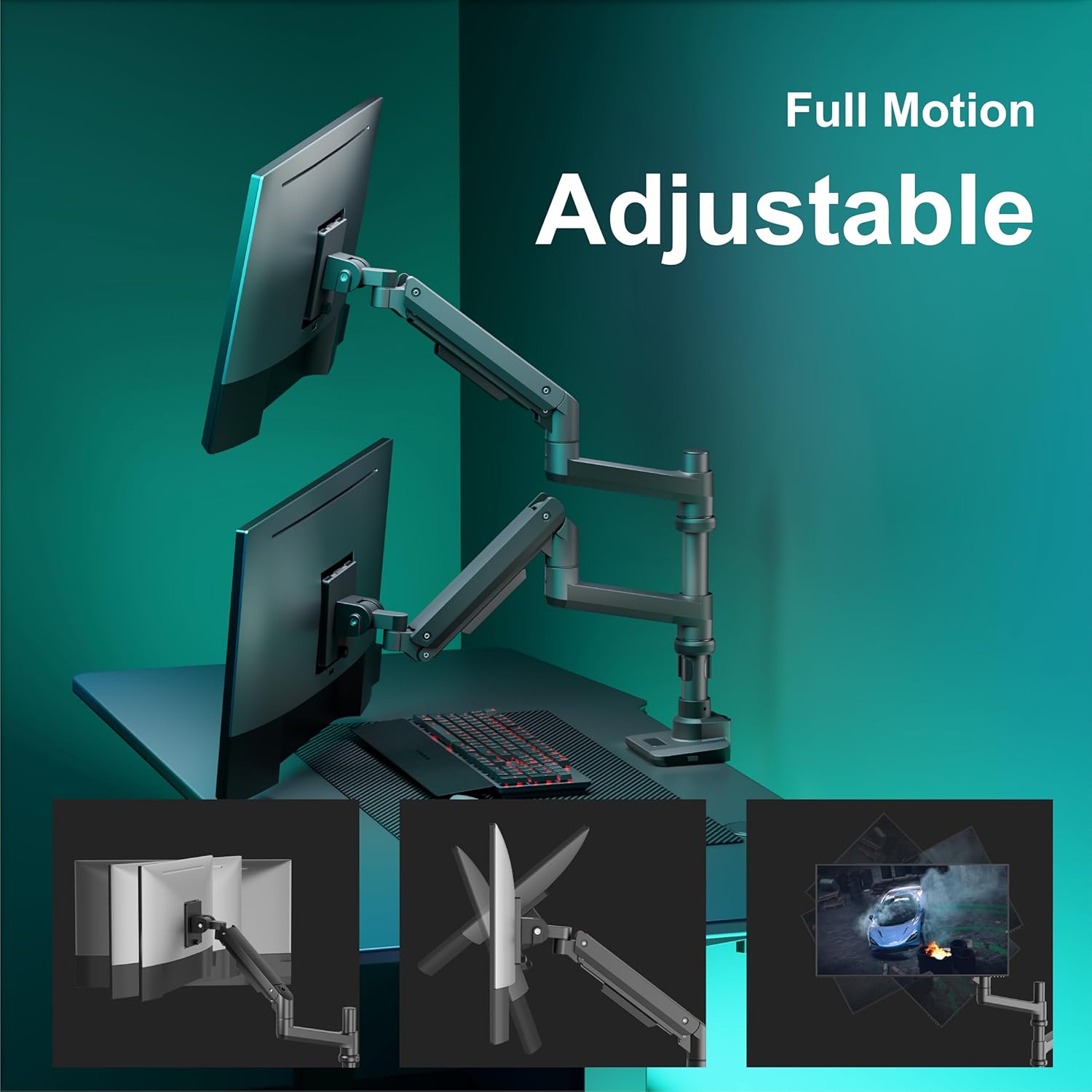 Thumbnail 2 de WALI Dual Monitor Arm Desk Mount (GSDM002XL) for 17–49 inch Ultrawide Screens
