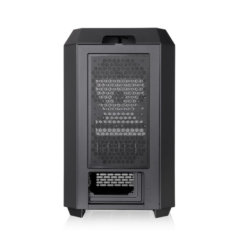 Detalle de Thermaltake The Tower 250, caja Mini-ITX vertical con vidrio templado y 2 ventiladores