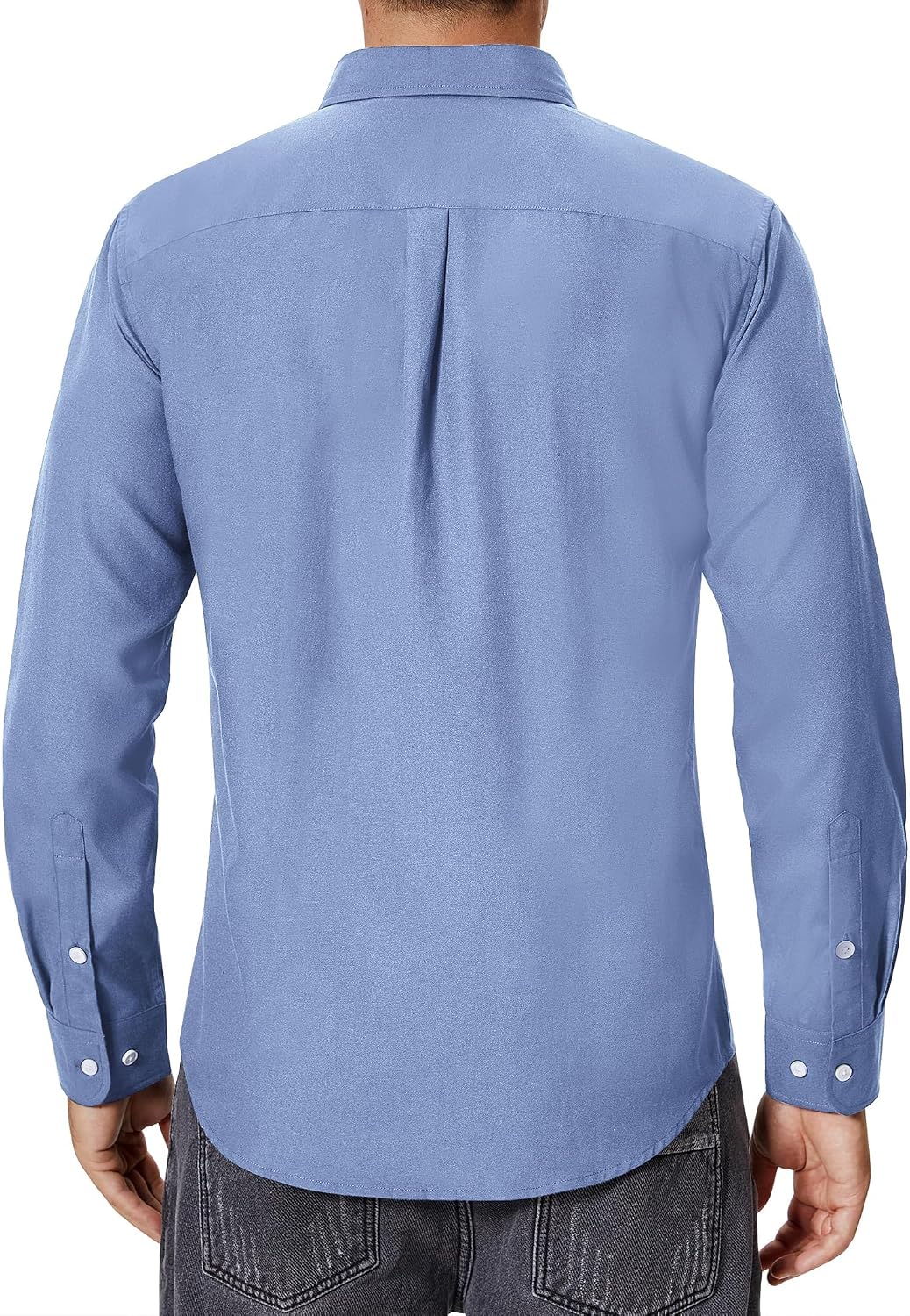 Thumbnail 1 de siliteelon Men’s Oxford Shirt Long Sleeve Smart Casual Plain Regular Fit with Pocket