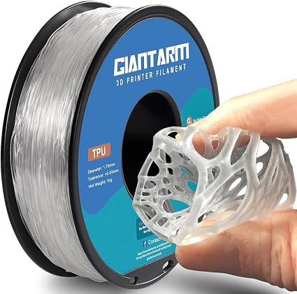 Detalle de GIANTARM 95A TPU Flexible Filament 1.75mm, 1kg, Transparente 🧪