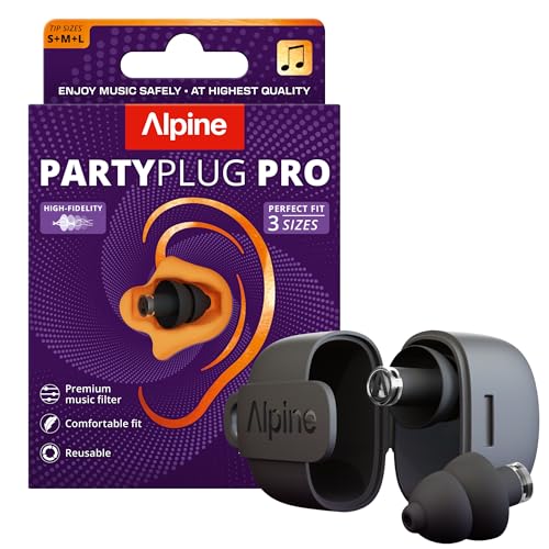 Alpine PartyPlug Pro Hi-Fi Bouchons 21dB Concerts Noir