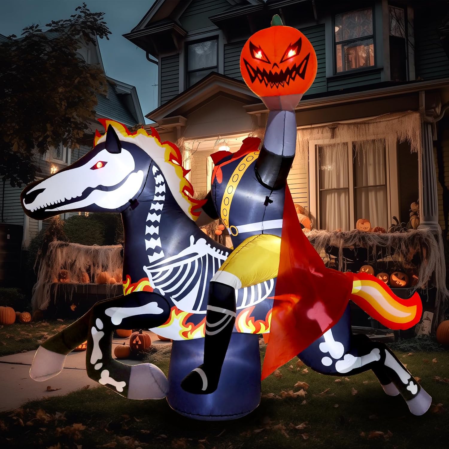 Detalle de WBHome Halloween Inflatable Headless Horseman, 9 Ft