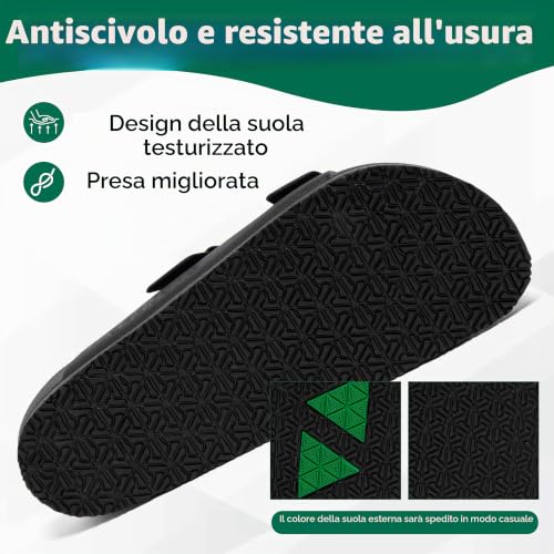 Detalle de SAGUARO Eva Ciabatte Uomo Donna Pantofole Antiscivolo EVA Nero 43 EU