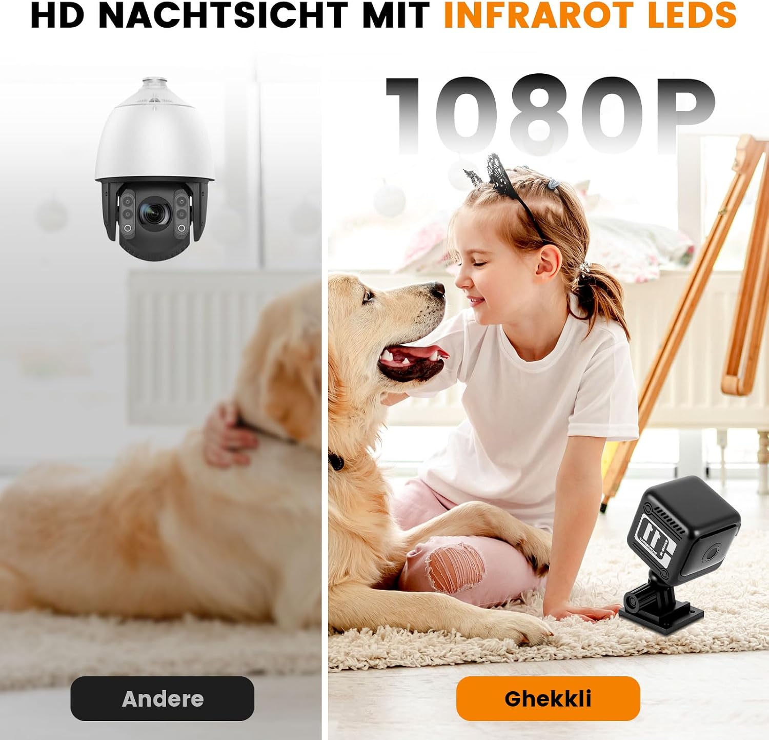 Detalle de Camera Espion 1080P mini caméra de surveillance WiFi 2,4G : autonomie 8 h, vision nocturne et détection IA