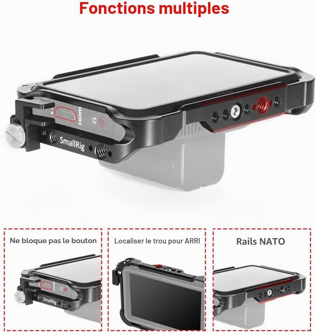 Detalle de SMALLRIG 5 Pouces Cage pour Atomos Shinobi - 2305