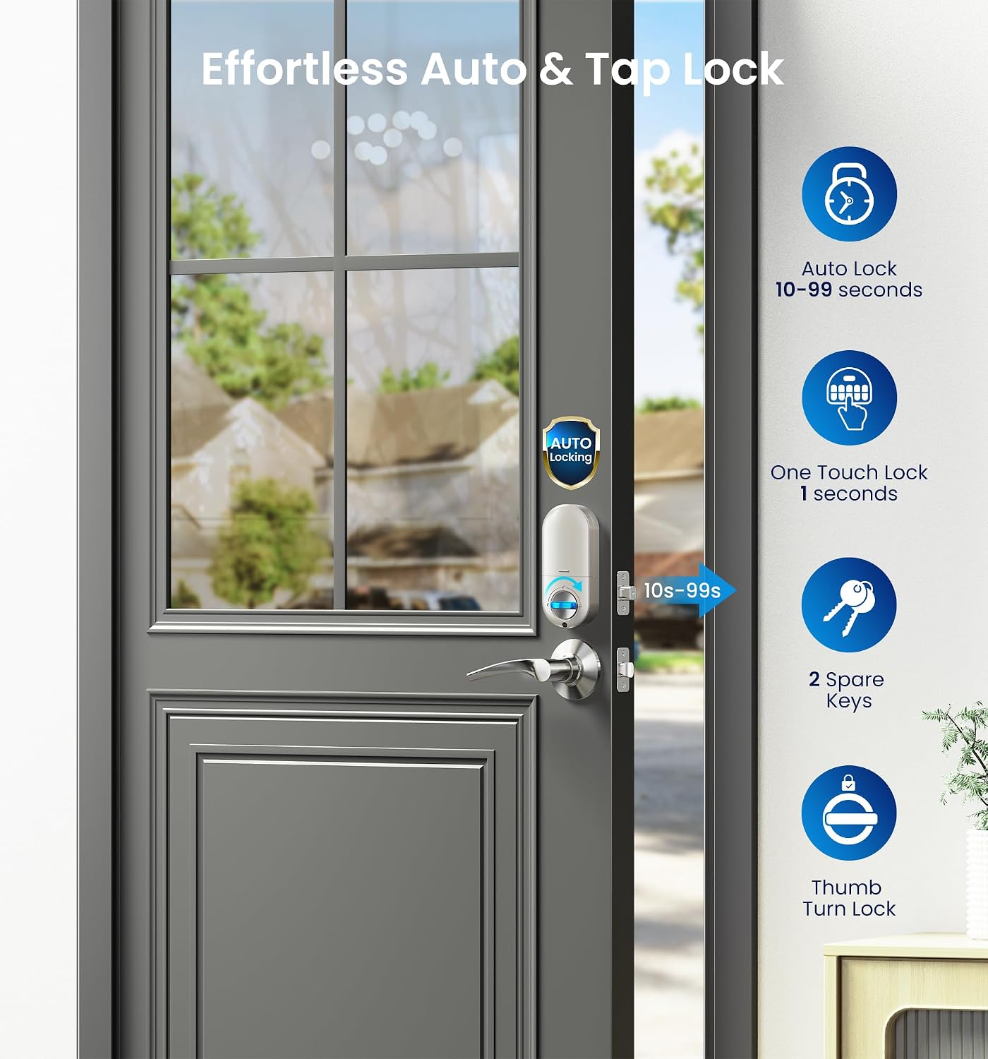 Detalle de Veise Keyless Entry Door Lock, Satin Nickel