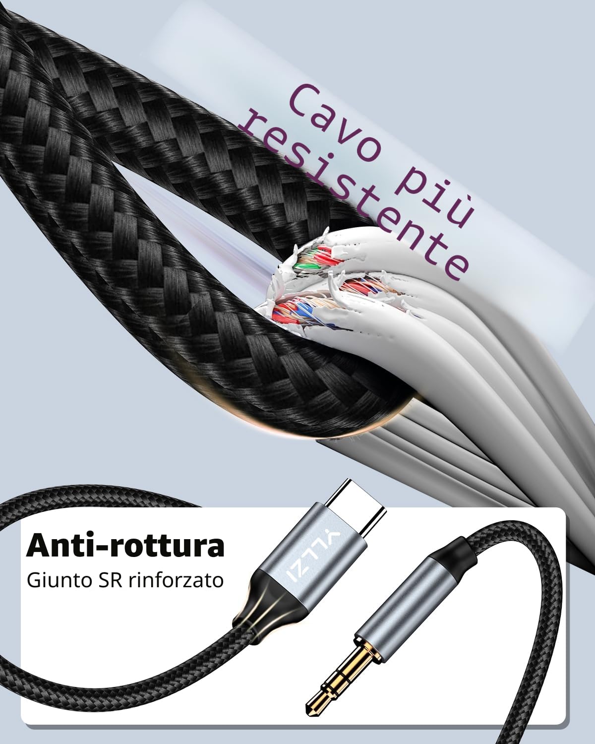 Thumbnail 6 de YLLZI Cavo da AUX a USB C: adattatore DAC 3,5 mm per iPhone, Galaxy e altri dispositivi USB-C