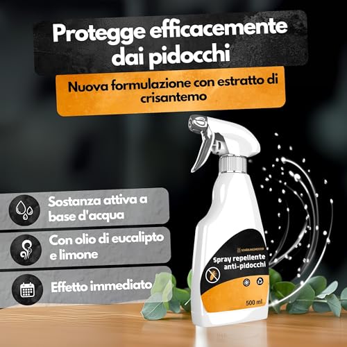 Detalle de Spray Antipidocchi Panteer 500 ml – Protezione per tessuti e mobili con eucalipto e crisantemo