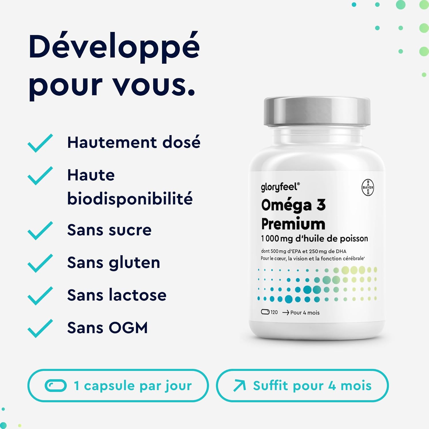 Thumbnail 4 de Oméga 3 Huile de Poissons Sauvages 500 mg EPA