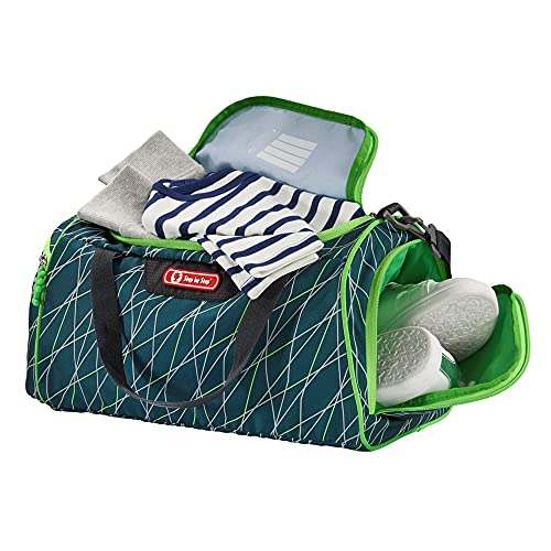 Detalle 2 de Step by Step Sporttasche grün – 13 L, Nasswäschefach, verstellbarer Tragegurt, für Klasse 1–4