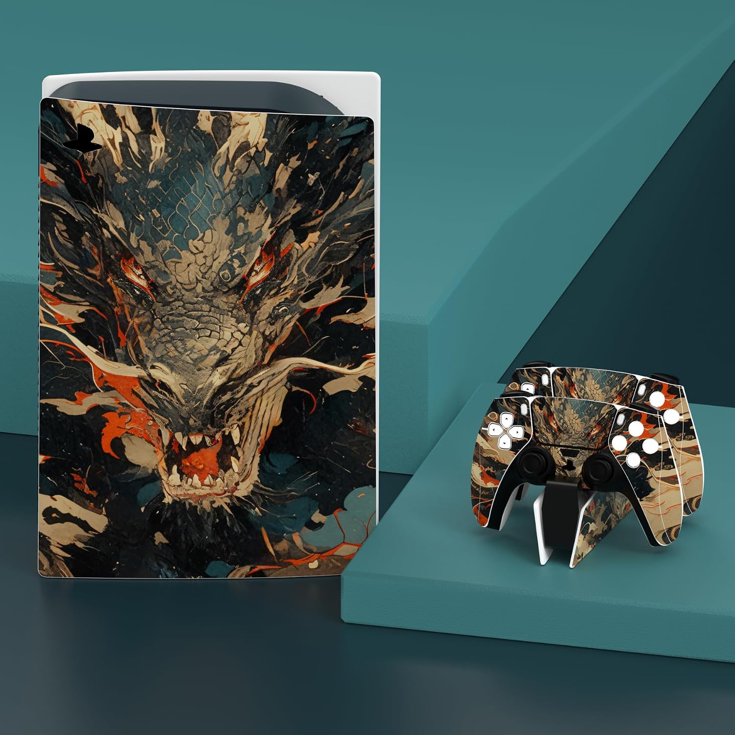 Detalle 2 de PlayVital Dragon's Fury PS5 Full Set Skin