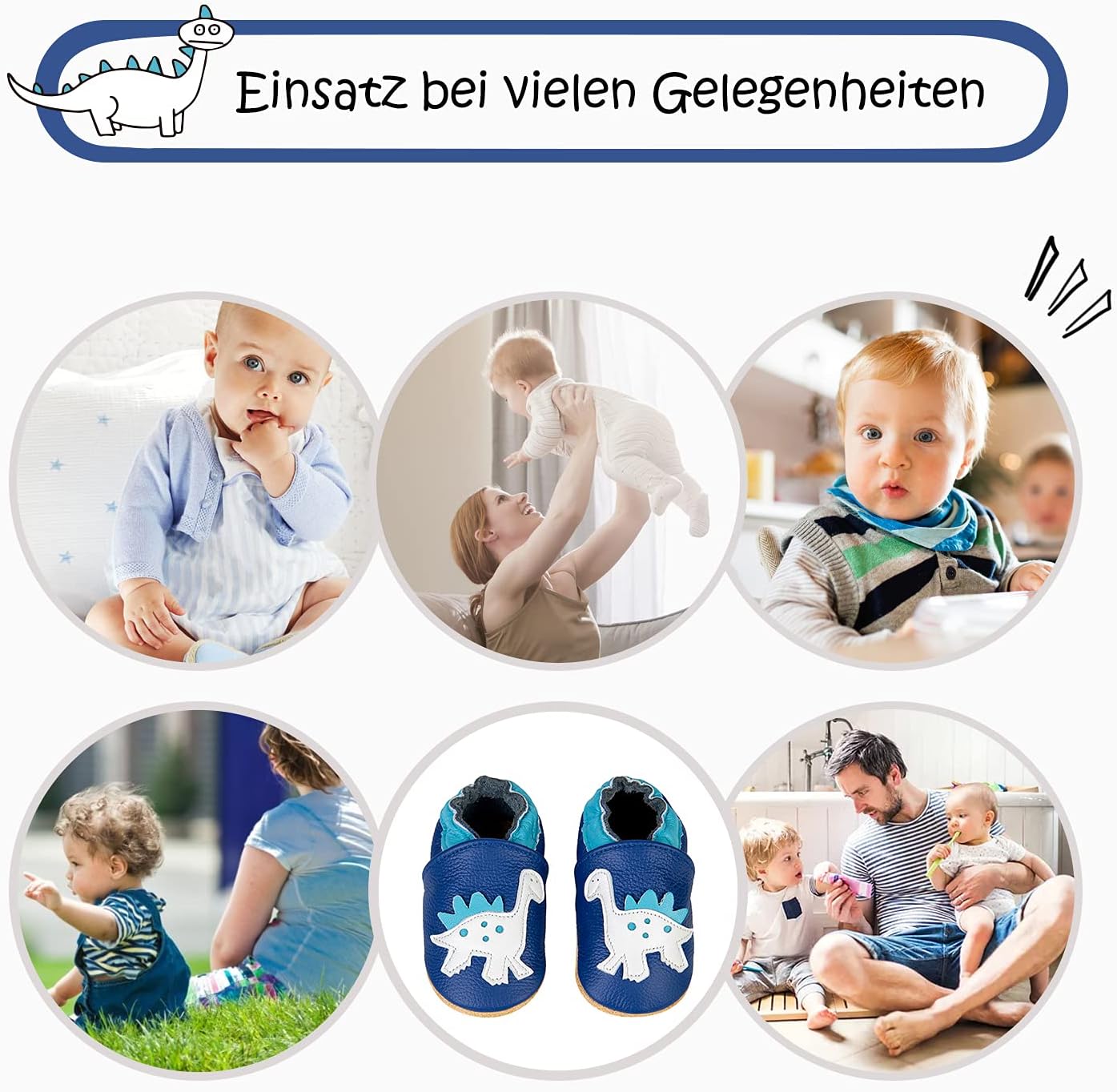 Detalle de IceUnicorn Scarpine neonato in morbida pelle con suola scamosciata (0 a 24 mesi)