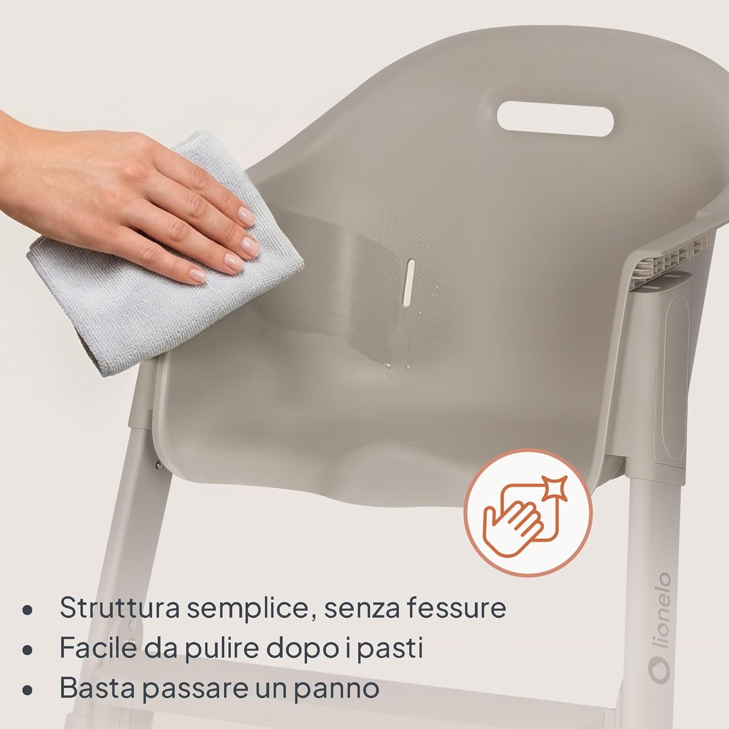Detalle de Lionelo BENY Seggiolone Pappa 6 mesi – 3 Anni: seggiolone evolutivo con vassoio scorrevole e poggiapiedi regolabile