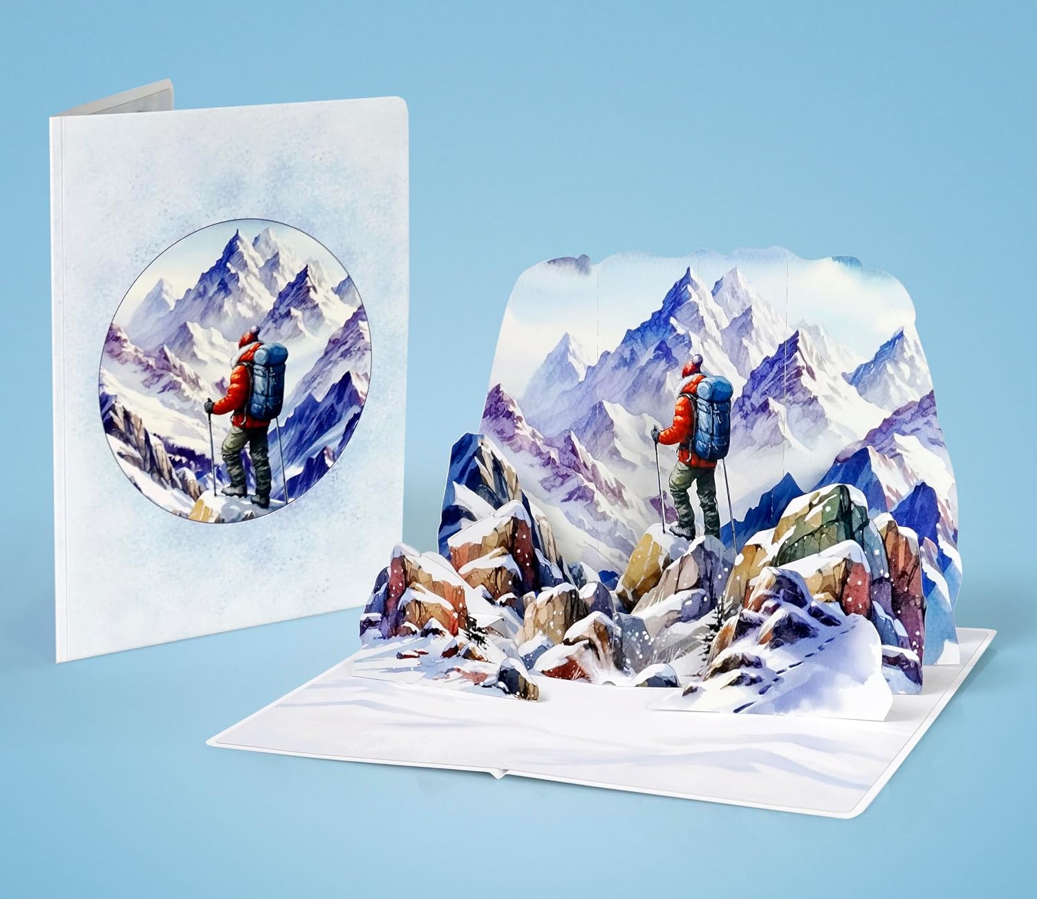 Detalle 2 de CUTPOPUP Das Abenteuer wartet – Geburtstagskarte Rock Climbing, 3D Pop-up