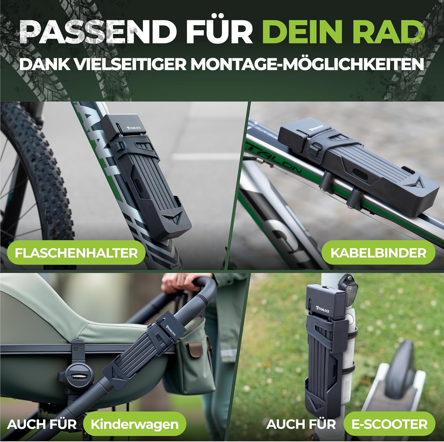Thumbnail 5 de TITANLOCK Fahrradschloss Faltschloss Diebstahlsicher „Das Original“ (TITAN Secure, Schnell- & leicht montierbar)