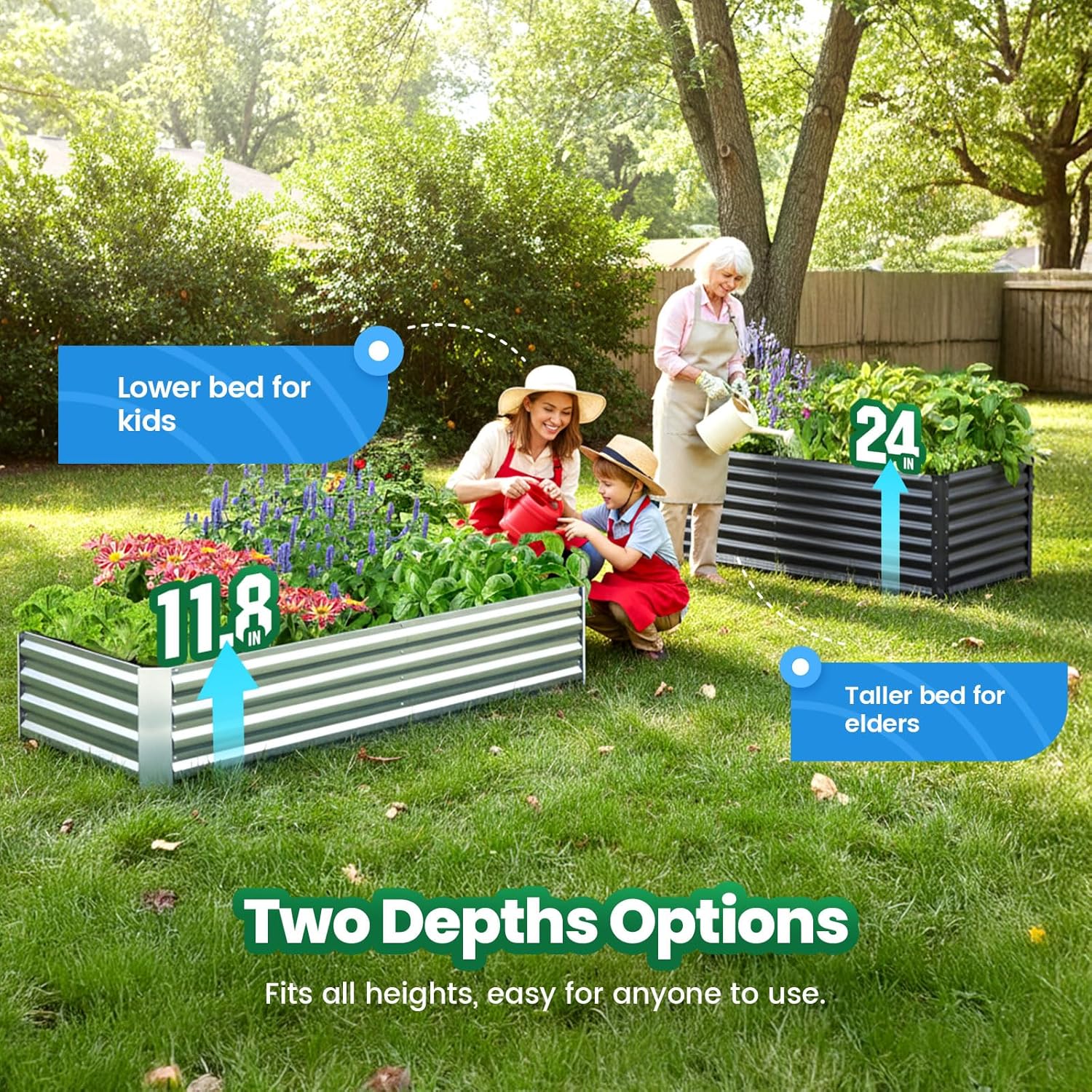 Thumbnail 4 de Quictent Raised Garden Bed Galvanized Raised Beds with Cover (6x3x2 ft)