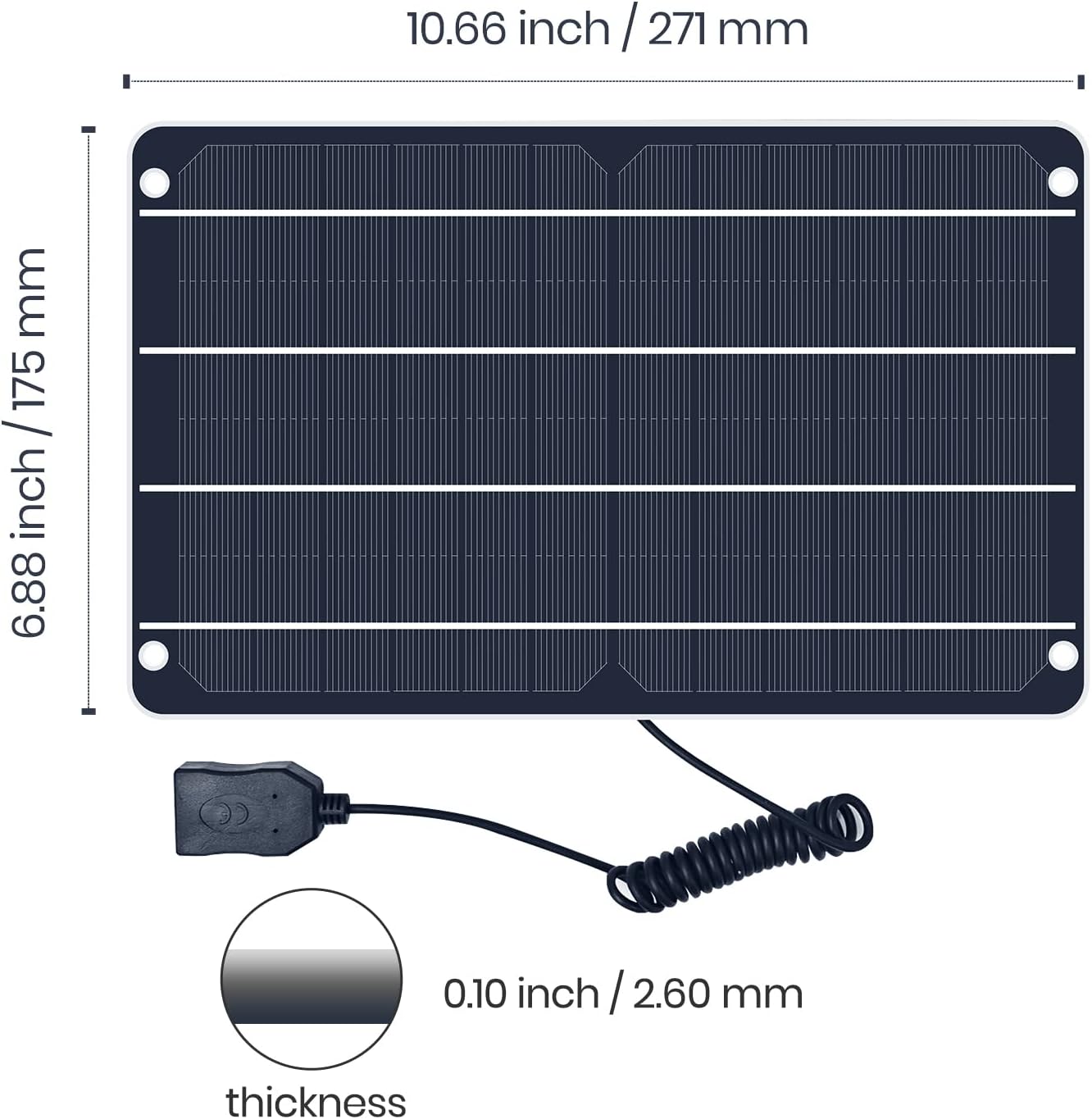 Thumbnail 6 de FlexSolar USB Solar Panel 6W 5V Portable Charger — Waterproof, Lightweight and Durable