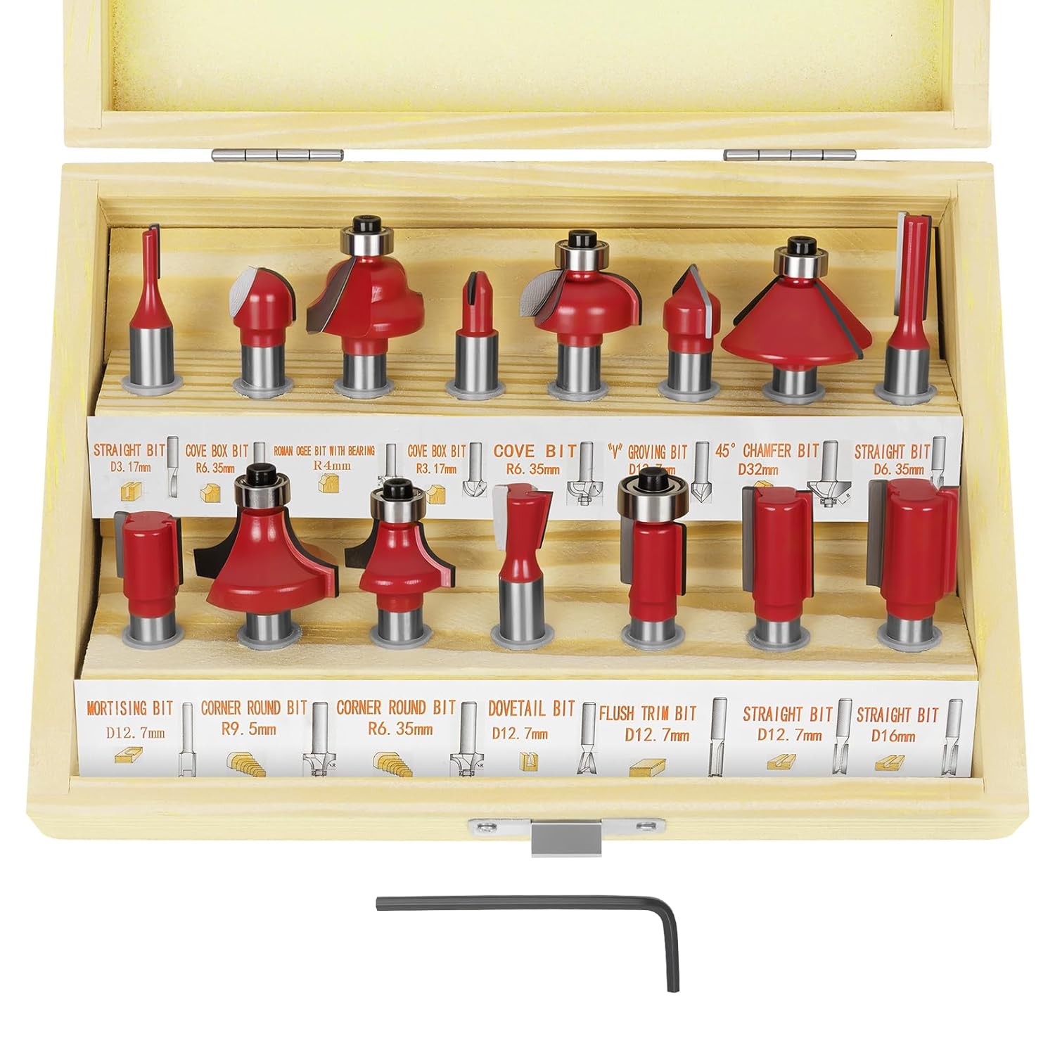 flintronic Fraises 8mm Coffret 15 Fraises Carbure