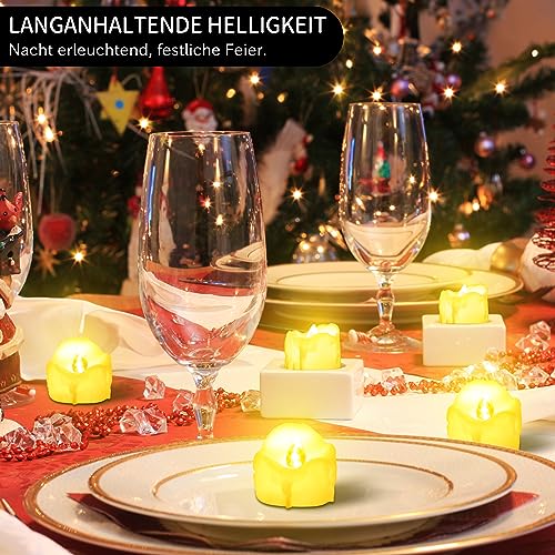 Detalle 2 de daphomeu LED Teelichter, 14er Set – flackernde Kerzen ohne Flamme, Ø 3,6 cm x H 3,2 cm